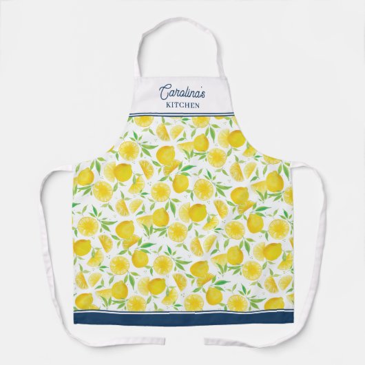 Schöne Wasserfarbe-Limonen-Zitrusen-Name Schürze (Vorderseite)