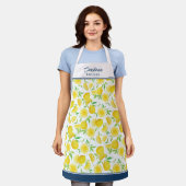 Schöne Wasserfarbe-Limonen-Zitrusen-Name Schürze (Getragen)