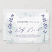 Schöne Wasserfarbe mit Hübschem Script Baby Brunch Einladung (Vorderseite)