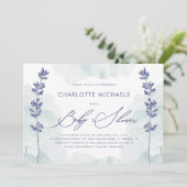 Schöne Wasserfarbe mit Hübscher Script Baby Dusche Einladung (Stehend Vorderseite)