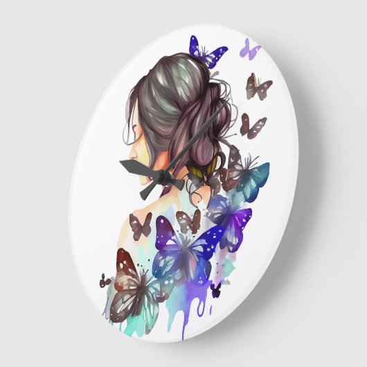 SCHÖNE WASSERFARBE MIT SCHALTFLÄCHEN GROßE WANDUHR (Winkel)