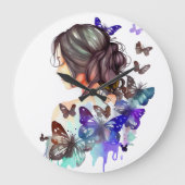 SCHÖNE WASSERFARBE MIT SCHALTFLÄCHEN GROßE WANDUHR (Vorderseite)