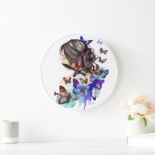 SCHÖNE WASSERFARBE MIT SCHALTFLÄCHEN GROßE WANDUHR (Zuhause)