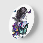 SCHÖNE WASSERFARBE MIT SCHALTFLÄCHEN RUNDE WANDUHR (Winkel)