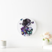 SCHÖNE WASSERFARBE MIT SCHALTFLÄCHEN RUNDE WANDUHR (Zuhause)