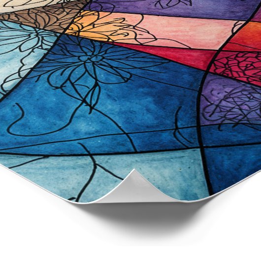 Schöne Wasserfarbe mit schwimmender Poster (Ecke)