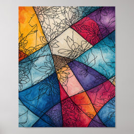 Schöne Wasserfarbe mit schwimmender Poster