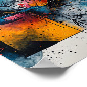 Schöne Wasserfarbe mit schwimmender Poster (Ecke)