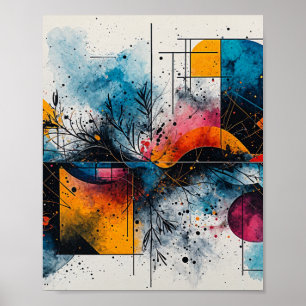 Schöne Wasserfarbe mit schwimmender Poster