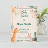 Schöne Wasserfarbe mit Tierheim Kinderdusche Einladung (Stehend Vorderseite)