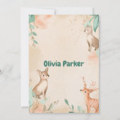 Schöne Wasserfarbe mit Tierheim Kinderdusche Einladung (Rückseite)