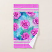 Schöne Wasserfarbe Moderne rosa Rosen Sammlung Badhandtuch Set (Handtuch)