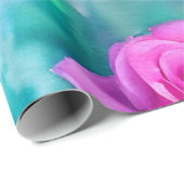Schöne Wasserfarbe Moderne rosa Rosen Sammlung Geschenkpapier (Rolleneckpunkt)