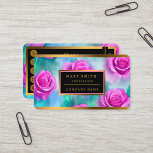 Schöne Wasserfarbe Moderne rosa Rosen Sammlung Visitenkarte