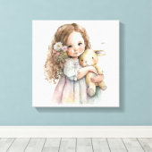 Schöne Wasserfarbe Niedlich Ostern Sonnige Dekorat Leinwanddruck (Insitu (Holzboden))