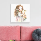 Schöne Wasserfarbe Niedlich Ostern Sonnige Dekorat Leinwanddruck (Insitu (Wohnzimmer))