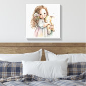 Schöne Wasserfarbe Niedlich Ostern Sonnige Dekorat Leinwanddruck (Insitu (Schlafzimmer))