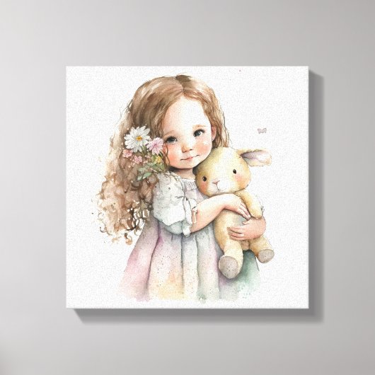 Schöne Wasserfarbe Niedlich Ostern Sonnige Dekorat Leinwanddruck (Vorderseite)