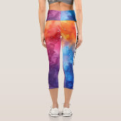 Schöne Wasserfarbe PERSONALISIEREN Capri Leggings (Rückseite)