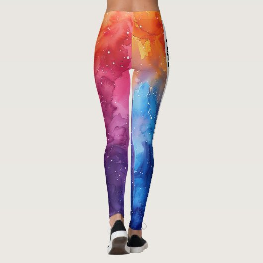 Schöne Wasserfarbe PERSONALISIEREN Leggings (Rückseite)