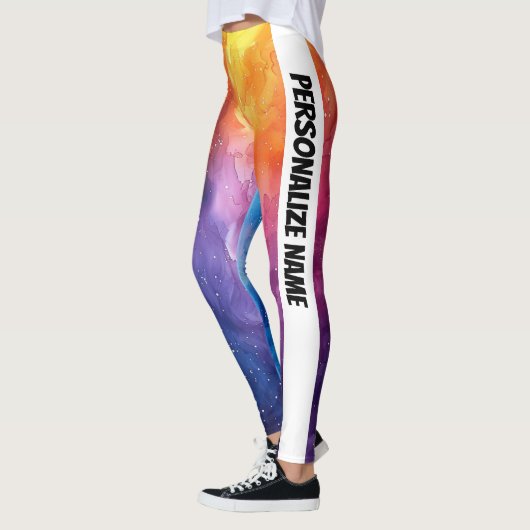 Schöne Wasserfarbe PERSONALISIEREN Leggings (Links)