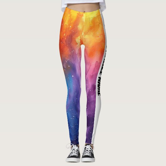 Schöne Wasserfarbe PERSONALISIEREN Leggings (Vorderseite)