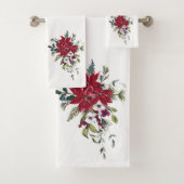 Schöne Wasserfarbe Poinsettia Blume Rot Badhandtuch Set (Insitu)