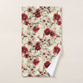 Schöne Wasserfarbe Red Apple Blossom Badhandtuch Set (Handtuch)