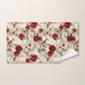 Schöne Wasserfarbe Red Apple Blossom Badhandtuch Set (Handtuch)