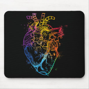 Schöne Wasserfarbe Regenbogen Herz Organ Mensch Bo Mousepad