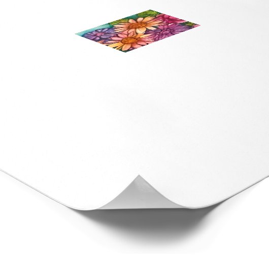 Schöne Wasserfarbe Rosa Mane Einhorn Bathtime Poster (Ecke)