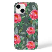 Schöne Wasserfarbe Rosa Pfingstrosen Blumenmuster