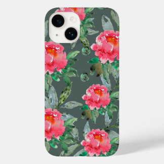 Schöne Wasserfarbe Rosa Pfingstrosen Blumenmuster Case-Mate iPhone 14 Hülle