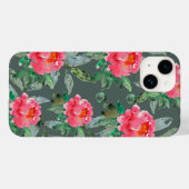 Schöne Wasserfarbe Rosa Pfingstrosen Blumenmuster Case-Mate iPhone Hülle (Rückseite (Horizontal))