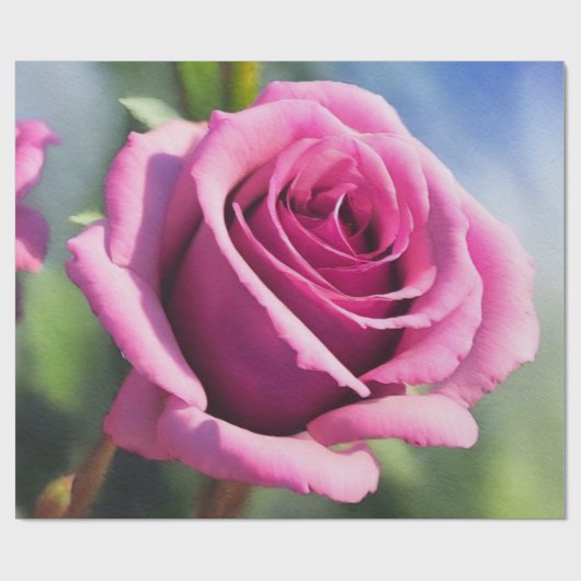 Schöne Wasserfarbe Rosa Rose Moderne Sammlung Geschenkpapier (Flach)