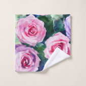 Schöne Wasserfarbe Rosa Rose Populäre Sammlung Badhandtuch Set (Waschlappen)