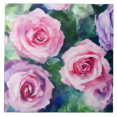 Schöne Wasserfarbe Rosa Rose Populäre Sammlung Fliese (Vorderseite)