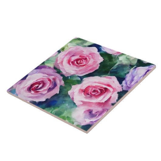 Schöne Wasserfarbe Rosa Rose Populäre Sammlung Fliese (Seite)
