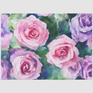 Schöne Wasserfarbe Rosa Rose Populäre Sammlung Seidenpapier