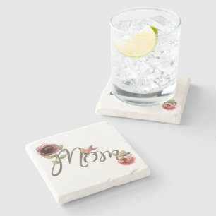 Schöne Wasserfarbe Rosa Rosen Muttertag Steinuntersetzer