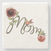 Schöne Wasserfarbe Rosa Rosen Muttertag Steinuntersetzer (Vorderseite)