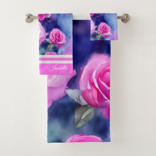 Schöne Wasserfarbe Rosa Trendy Collection Badhandtuch Set (Insitu)