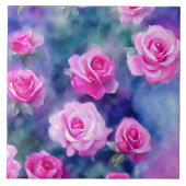 Schöne Wasserfarbe Rosa Trendy Collection Fliese (Vorderseite)