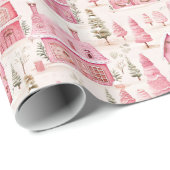 Schöne Wasserfarbe Rosa Weihnachten Geschenkpapier (Rolleneckpunkt)