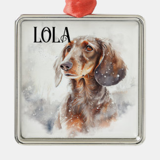 SCHÖNE WASSERFARBE ROTE DACKEL HUND ORNAMENT AUS METALL