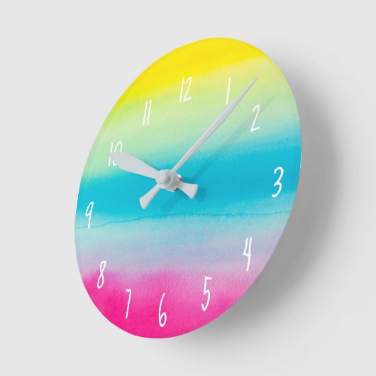Schöne Wasserfarbe Runde Wanduhr (Winkel)