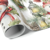 Schöne Wasserfarbe Schneemann Weihnachten Geschenkpapier (Rolleneckpunkt)