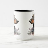 SCHÖNE WASSERFARBE SCHWARZ UND DACKEL HUND TASSE (Zentrum)