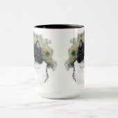 SCHÖNE WASSERFARBE SCHWARZ-WEISS TUXEDO CAT TASSE (Zentrum)