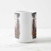 SCHÖNE WASSERFARBE SCHWARZE KATZE IM FENSTER KAFFEETASSE (Mittel)